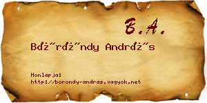 Böröndy András névjegykártya