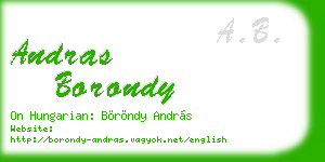 andras borondy business card