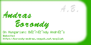 andras borondy business card